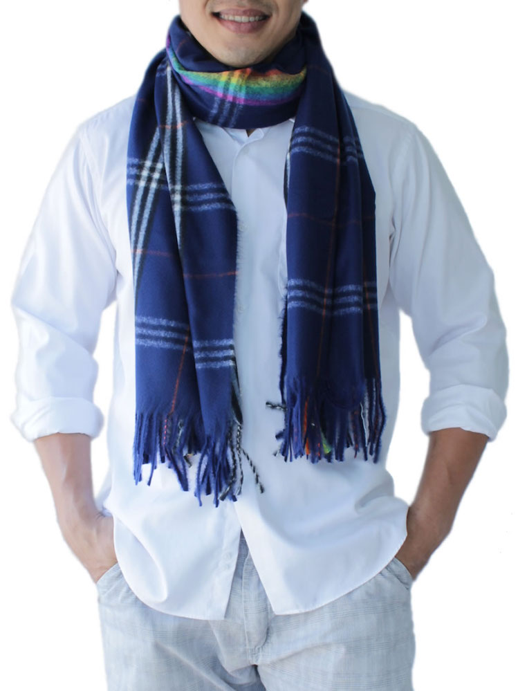 Mens Scarf, Blue: image 4