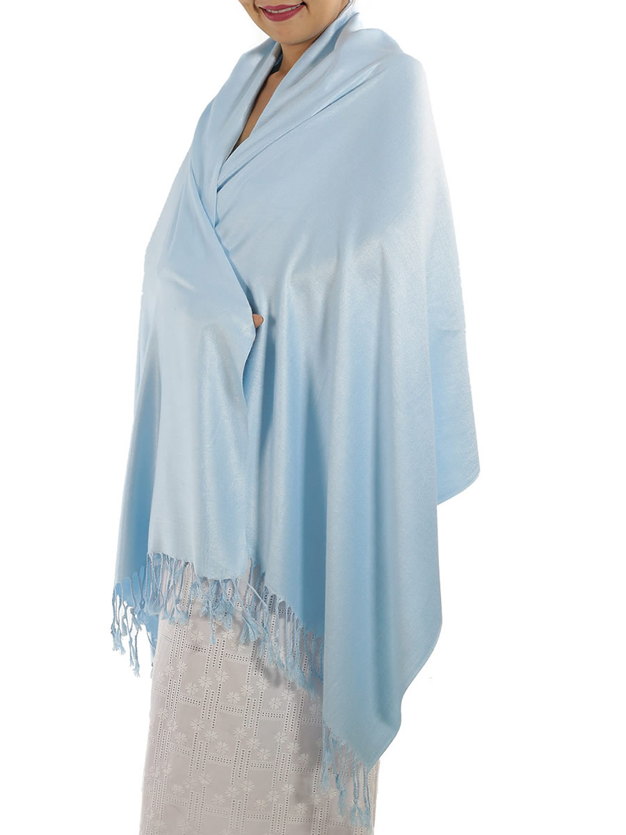 Baby Blue Pashmina Scarf: image 3
