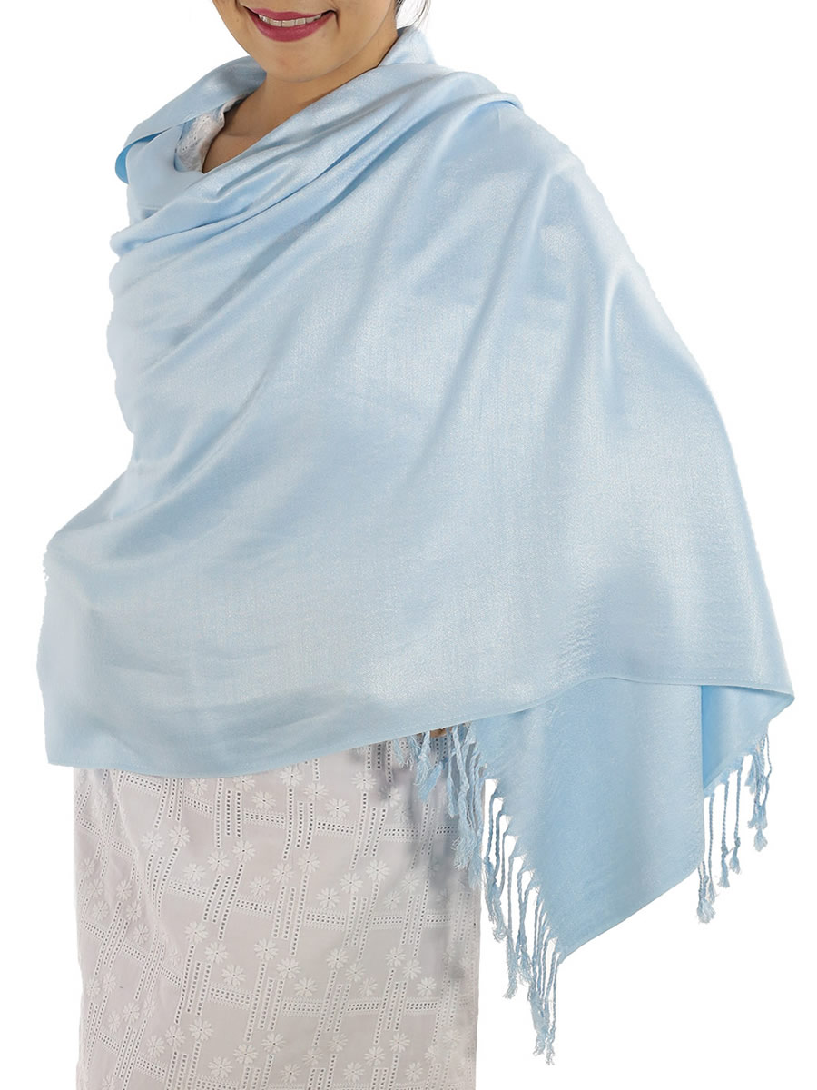 Baby Blue Pashmina Scarf: image 4