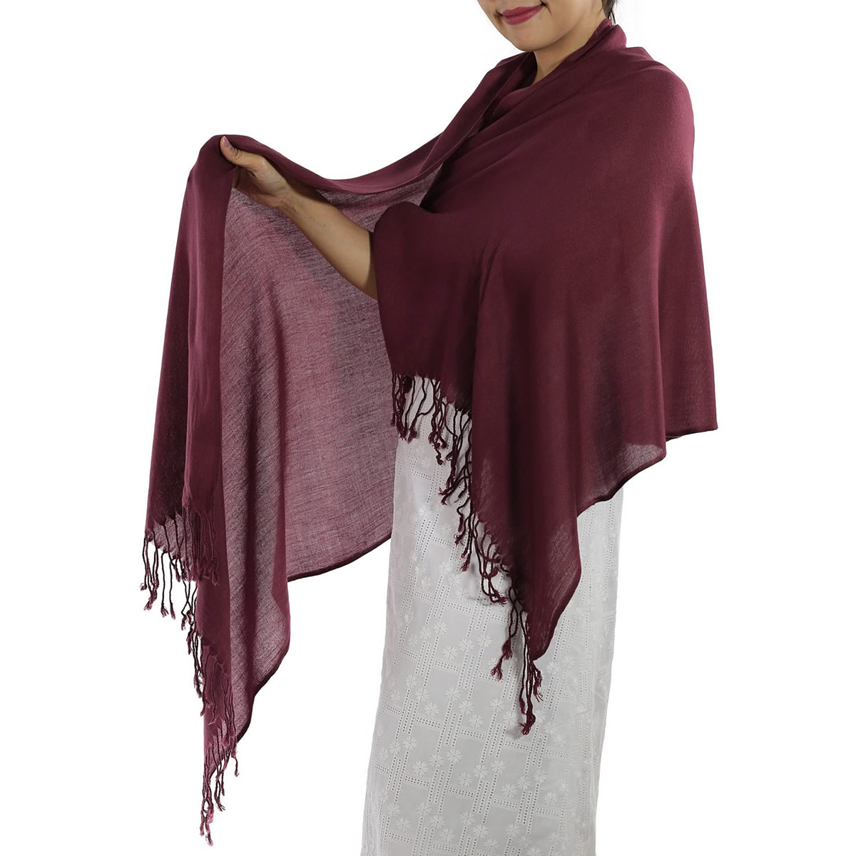 Burgundy Pashmina Scarf: image 2