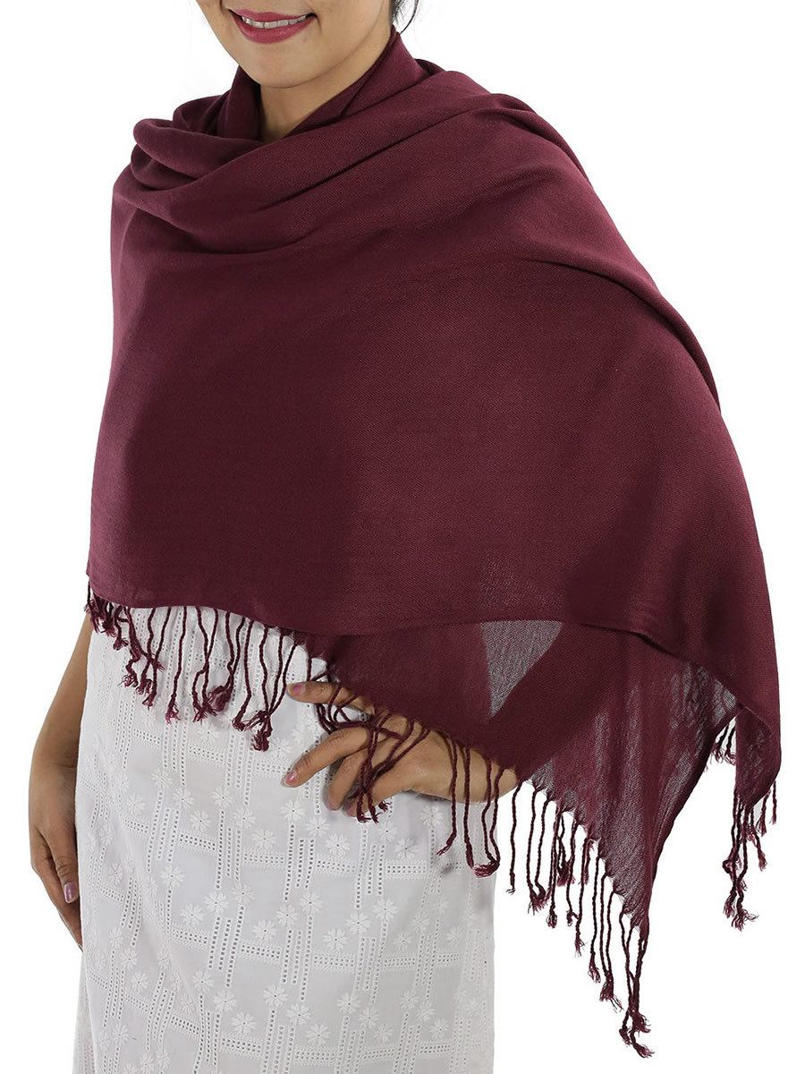 Burgundy Pashmina Scarf: image 3