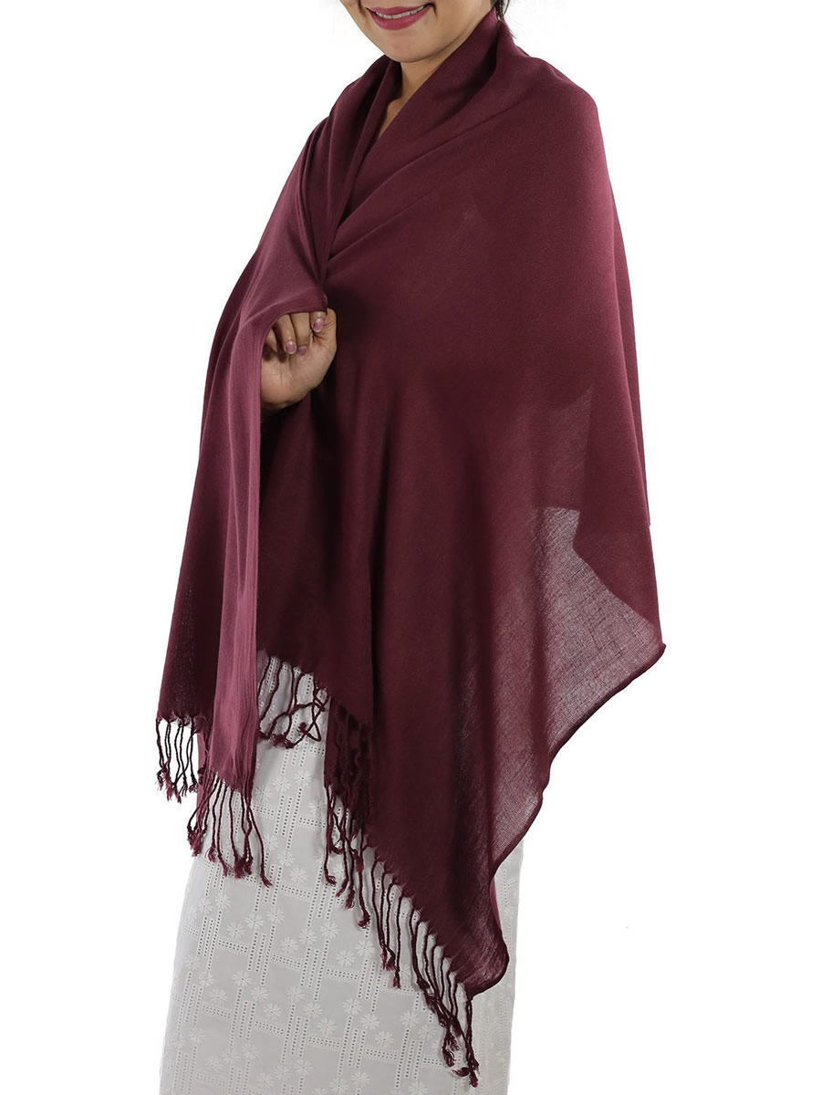 Burgundy Pashmina Scarf: image 4