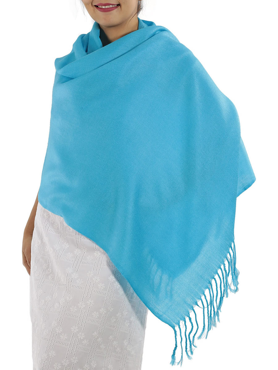 Light Blue Pashmina Scarf: image 3