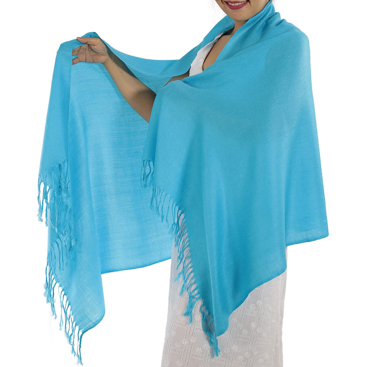 Light Blue Pashmina Scarf: image 4
