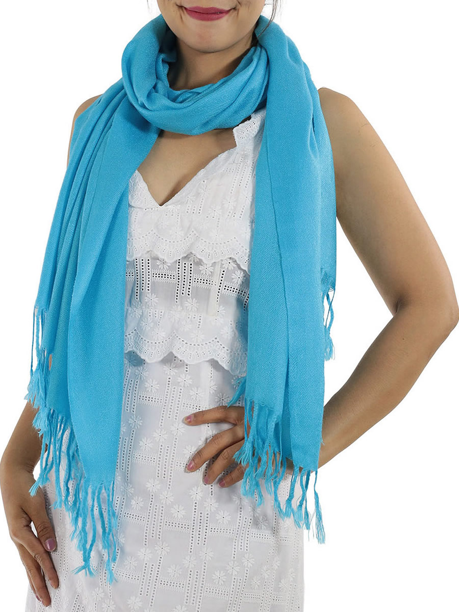 Pashmina Scarf, Light Blue: image 11