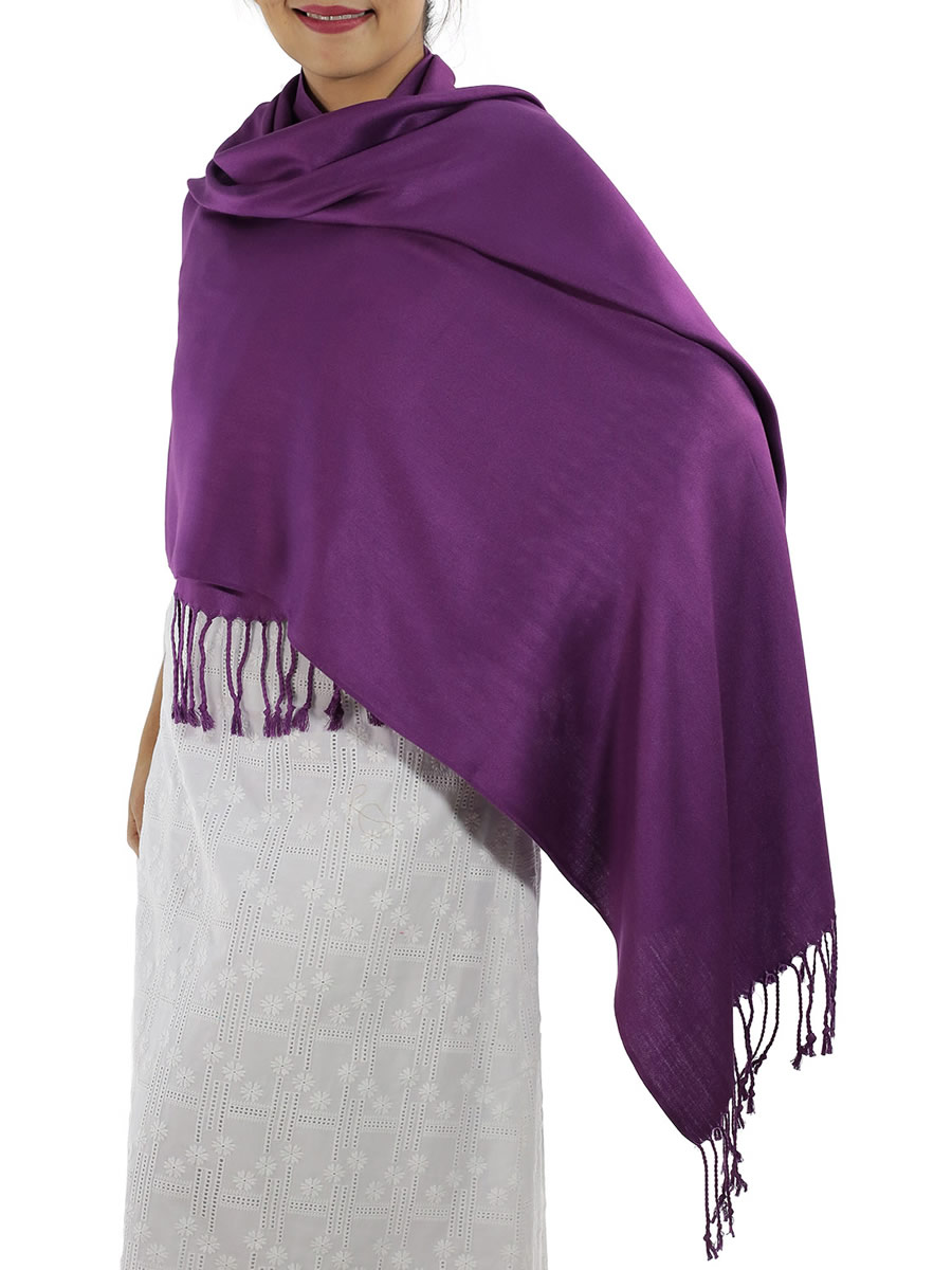 Purple Pashmina Scarf: image 4