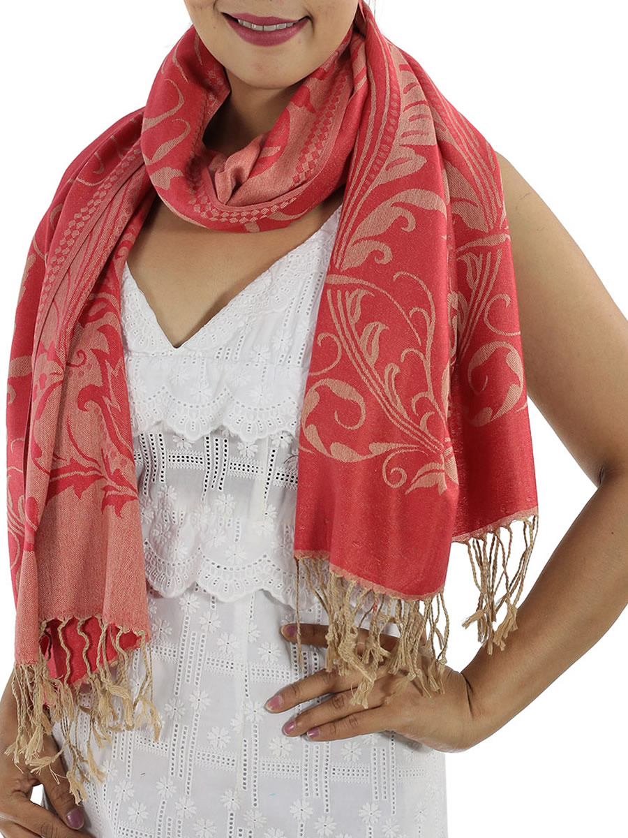 Patterned Pashmina Shawls, Grey: image 13