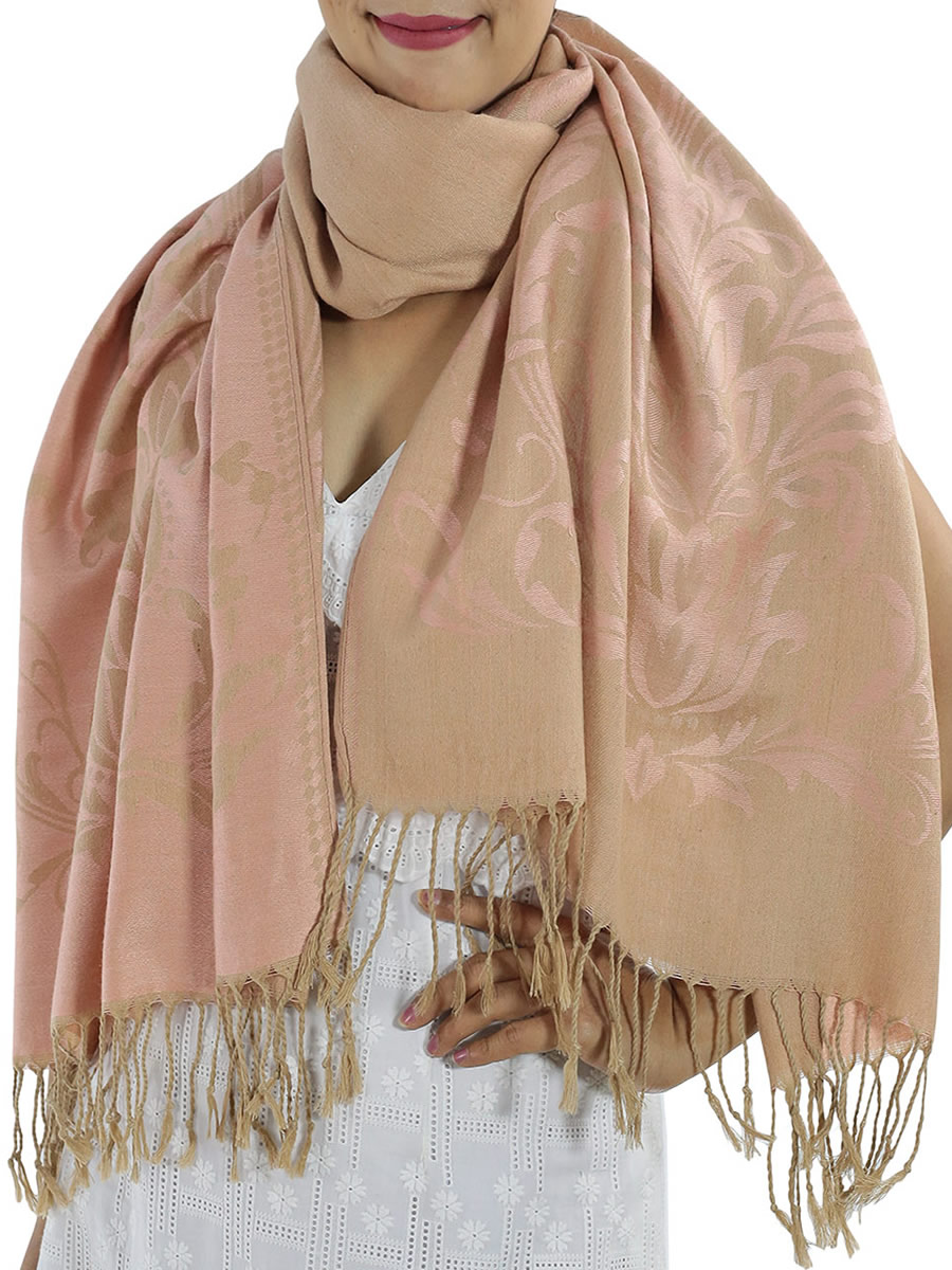 Patterned Pashmina Shawls, Grey: image 14