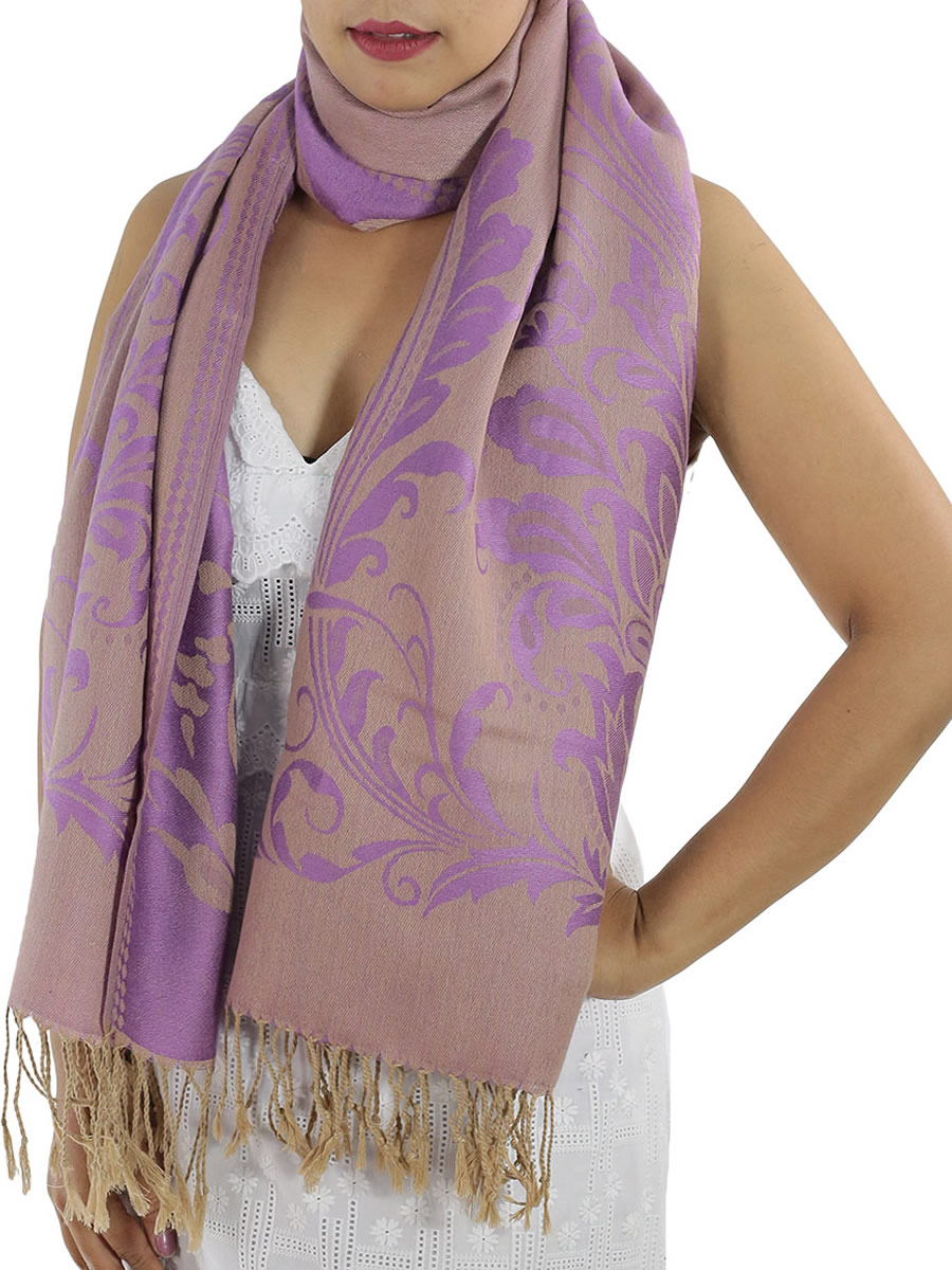 Patterned Pashmina Shawls, Grey: image 15