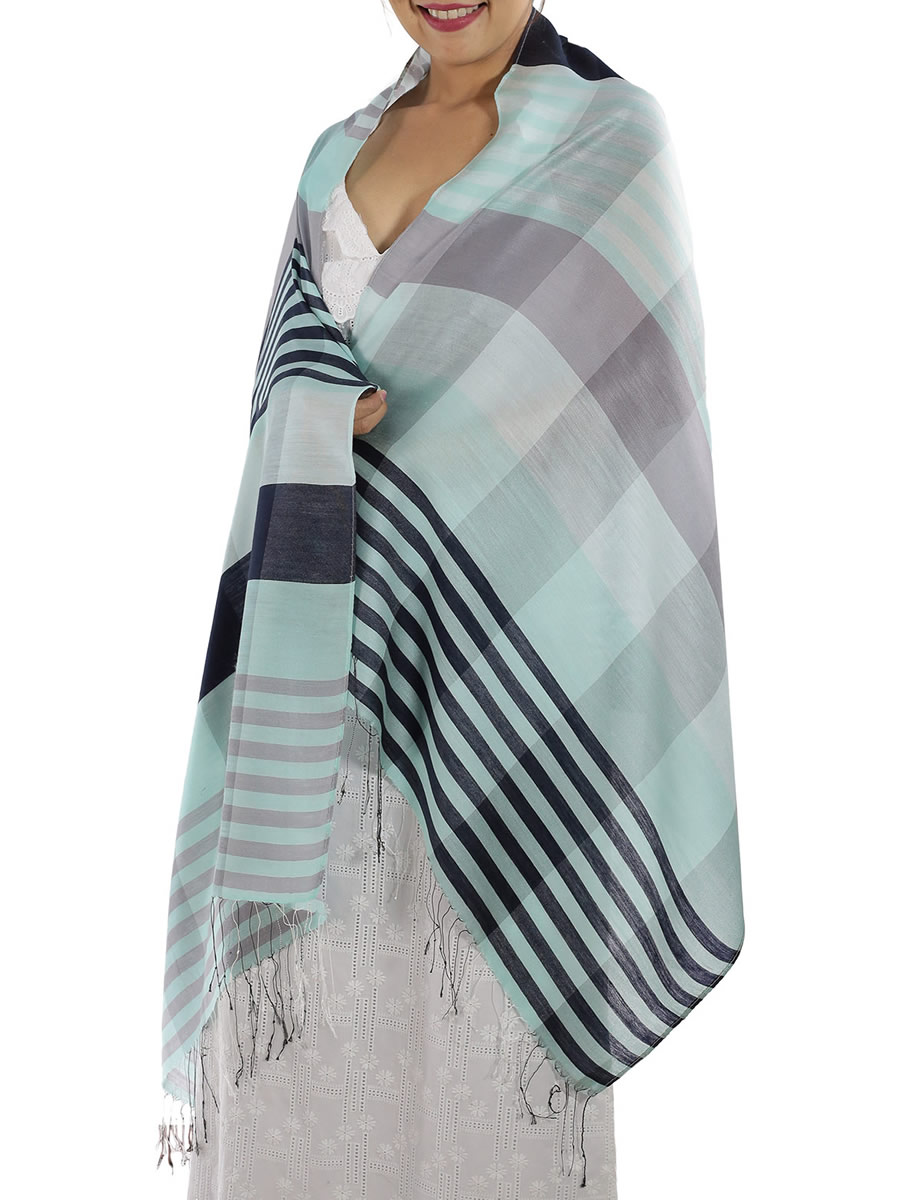 Blue Plaid Scarves