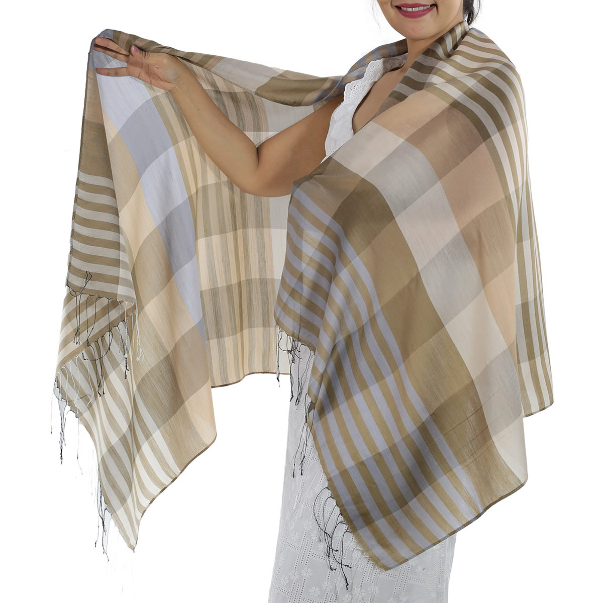 Brown Plaid Scarves: image 4