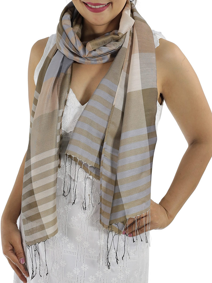 Brown Plaid Scarves