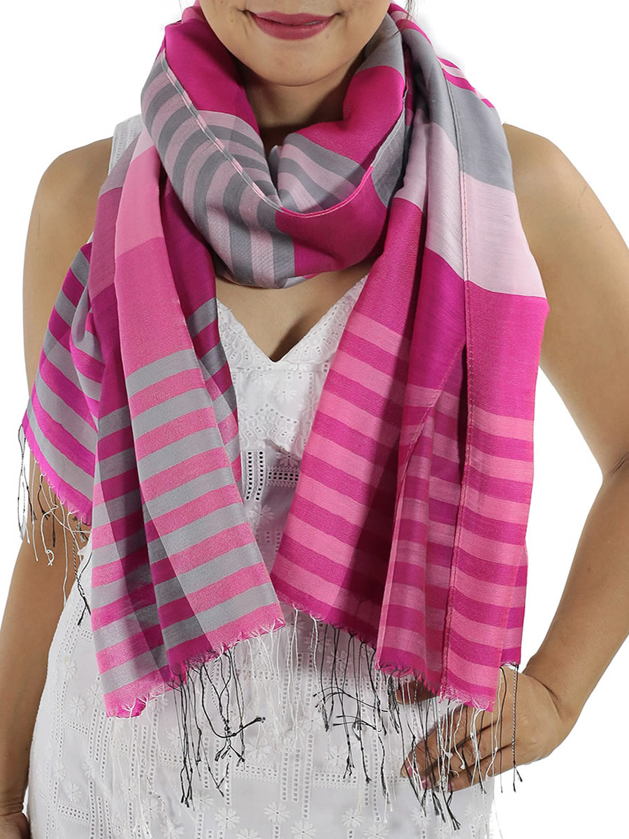 Pink Plaid Scarves