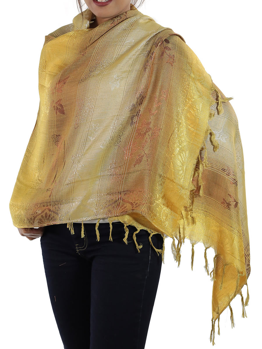 Gold Thai Silk Scarf