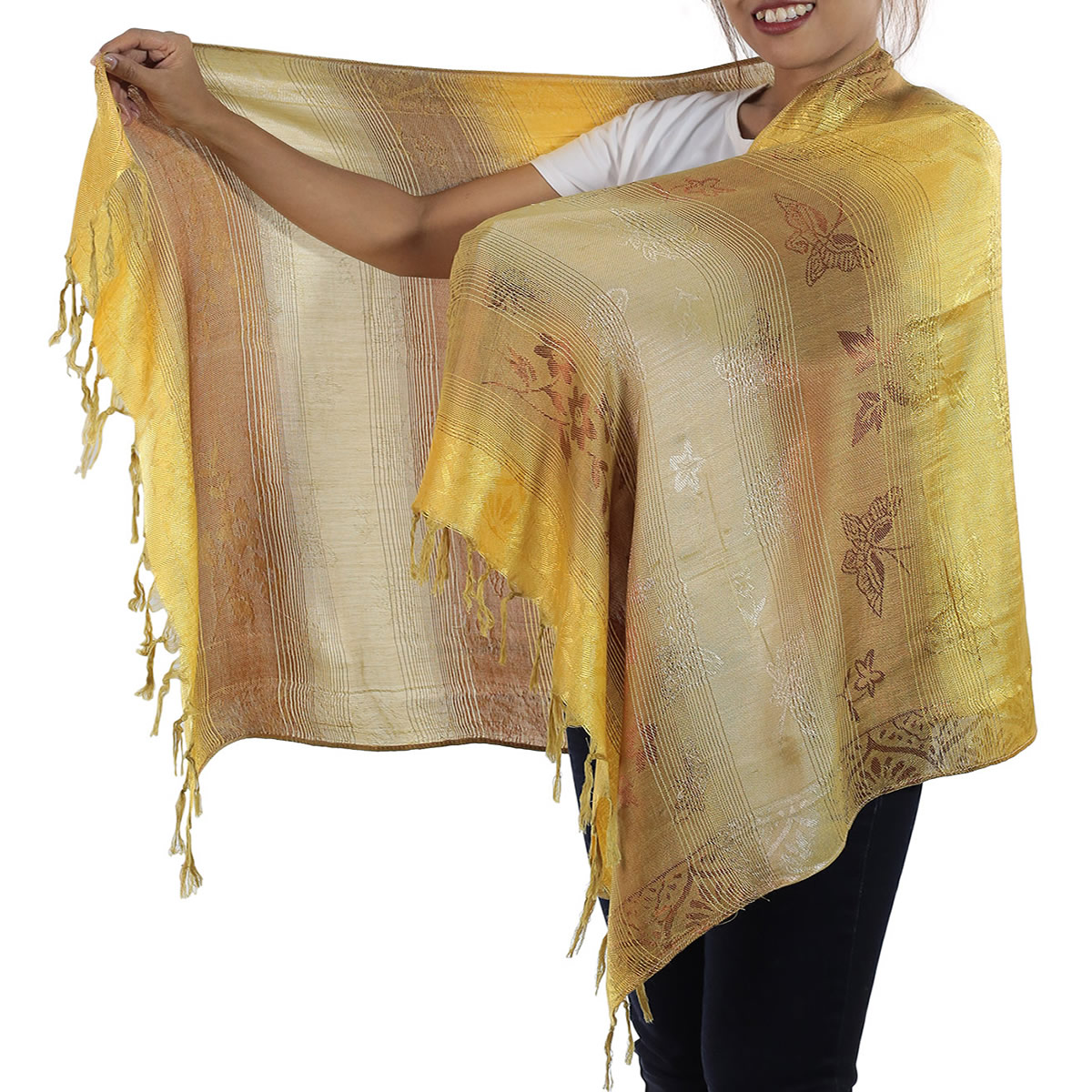 Gold Thai Silk Scarf: image 2