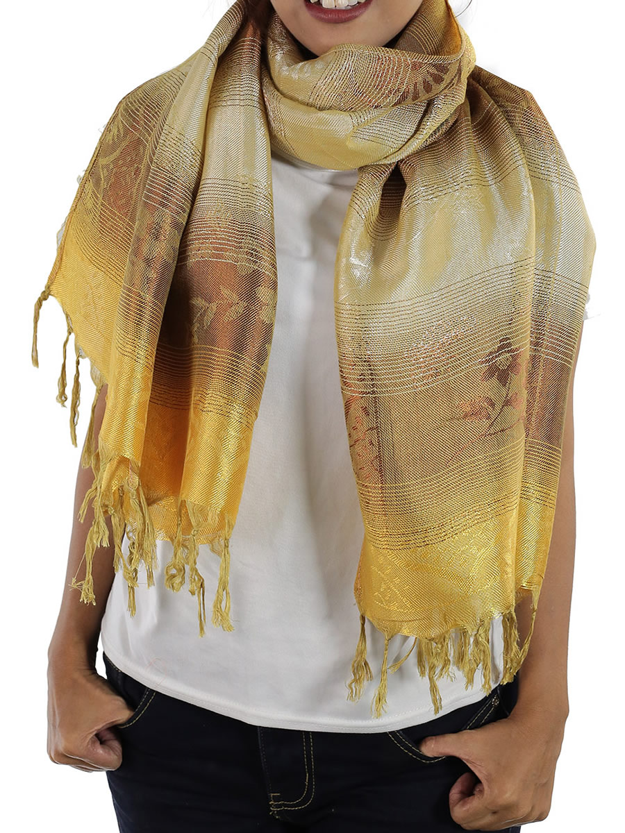 Gold Thai Silk Scarf: image 3