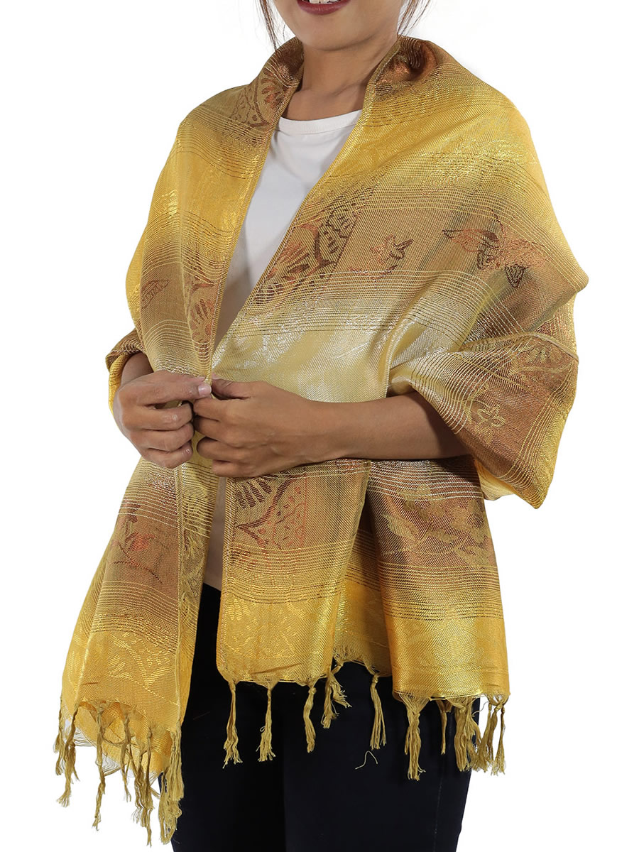 Gold Thai Silk Scarf: image 4