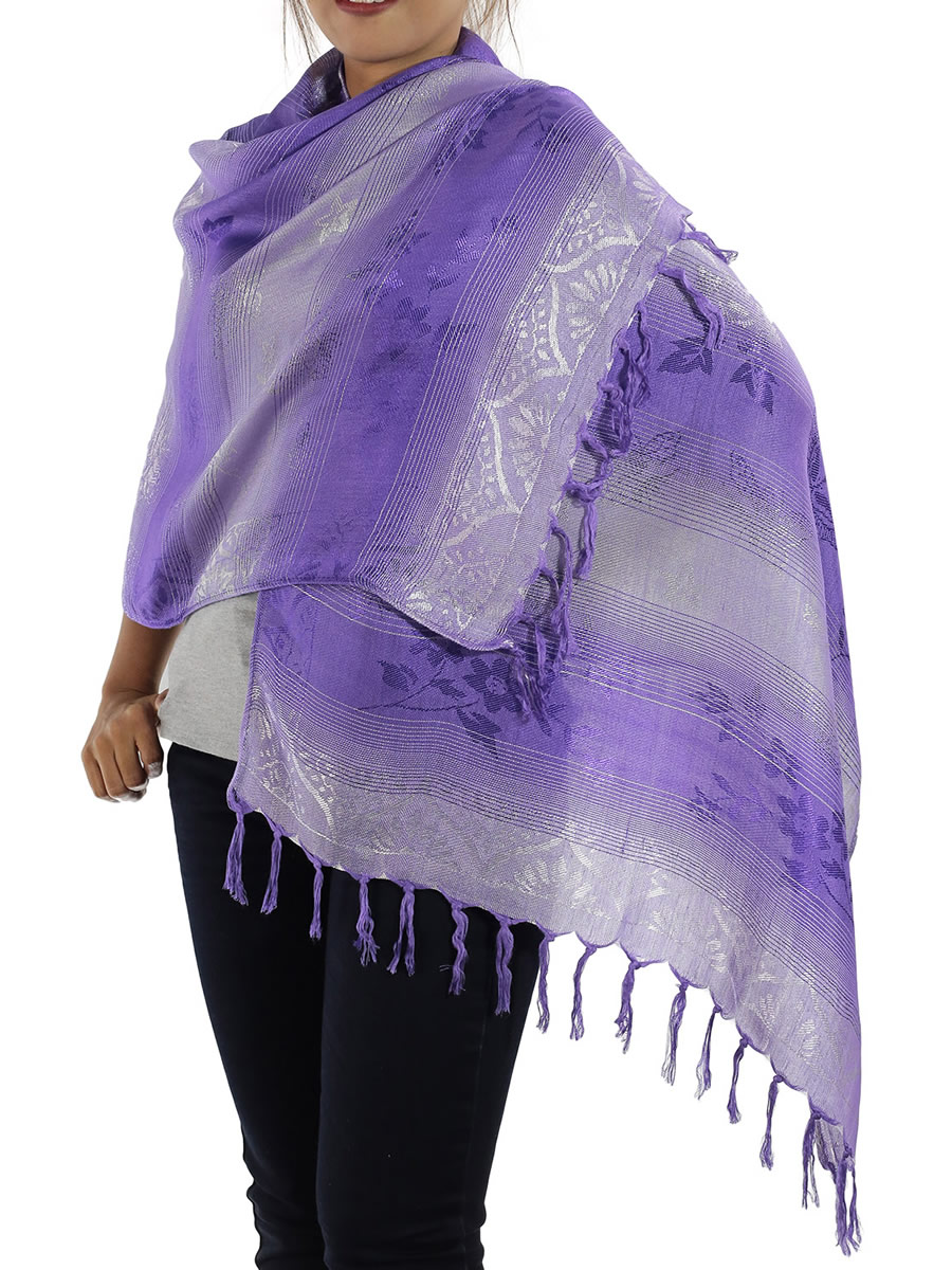 Lavender Thai Silk Scarf: image 1