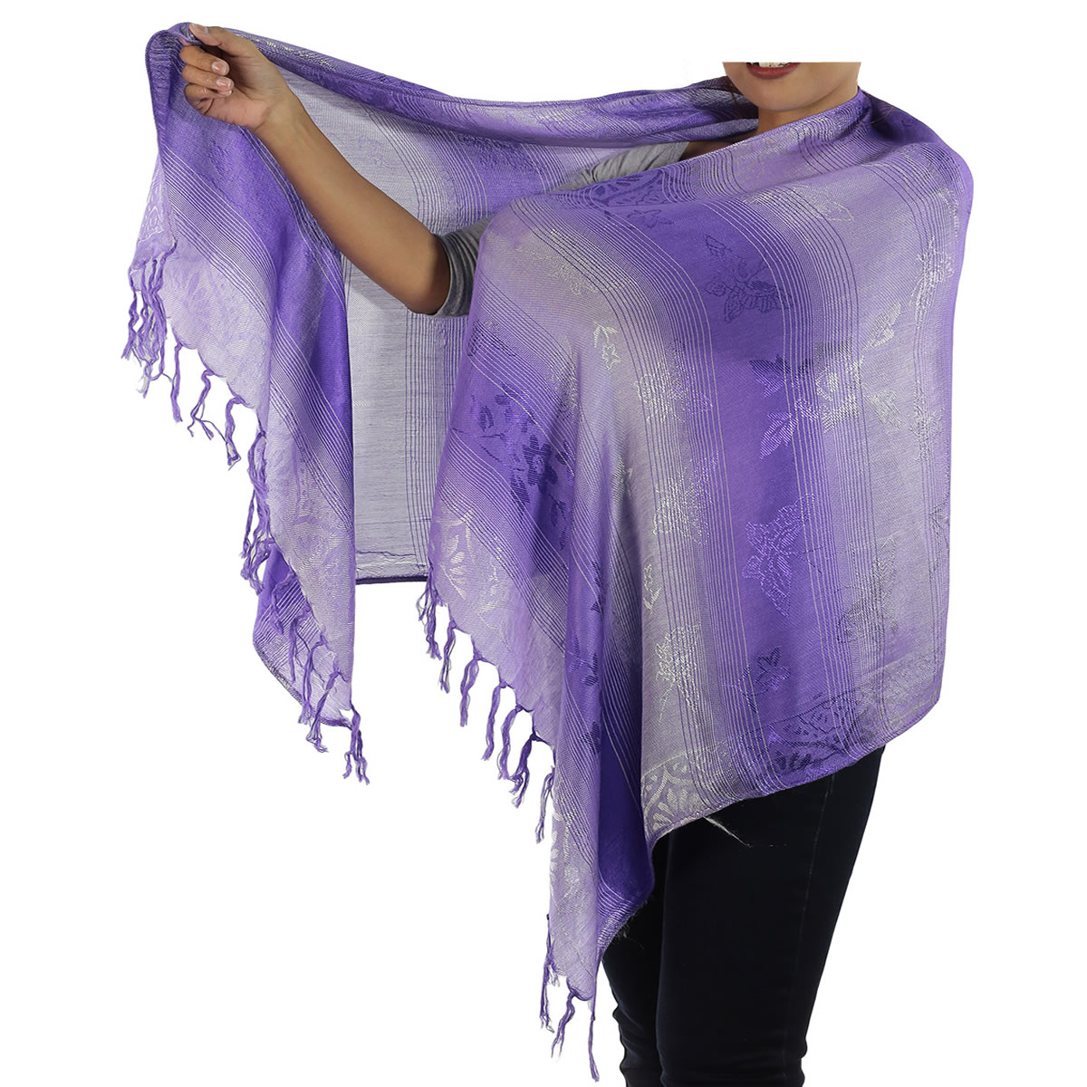 Lavender Thai Silk Scarf: image 4
