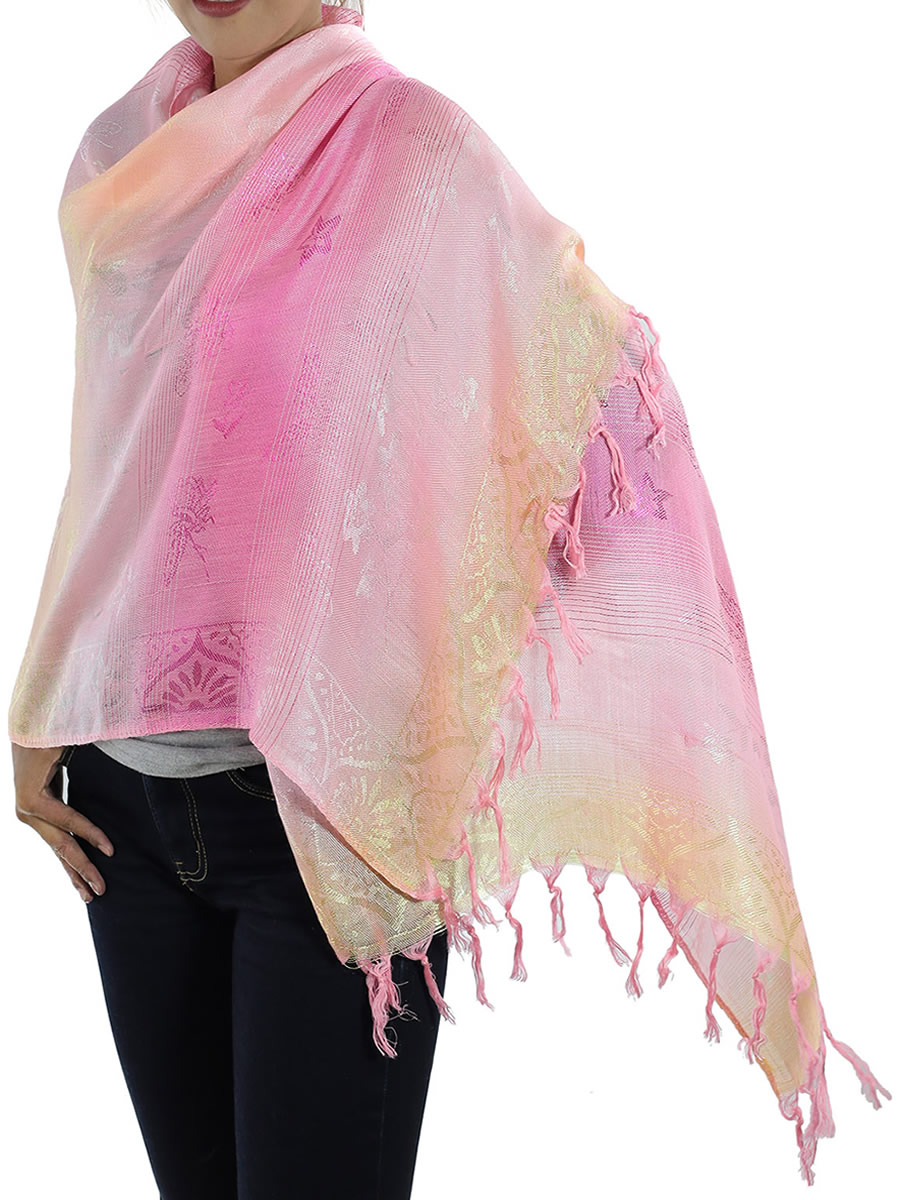 Pink Thai Silk Scarf: image 1