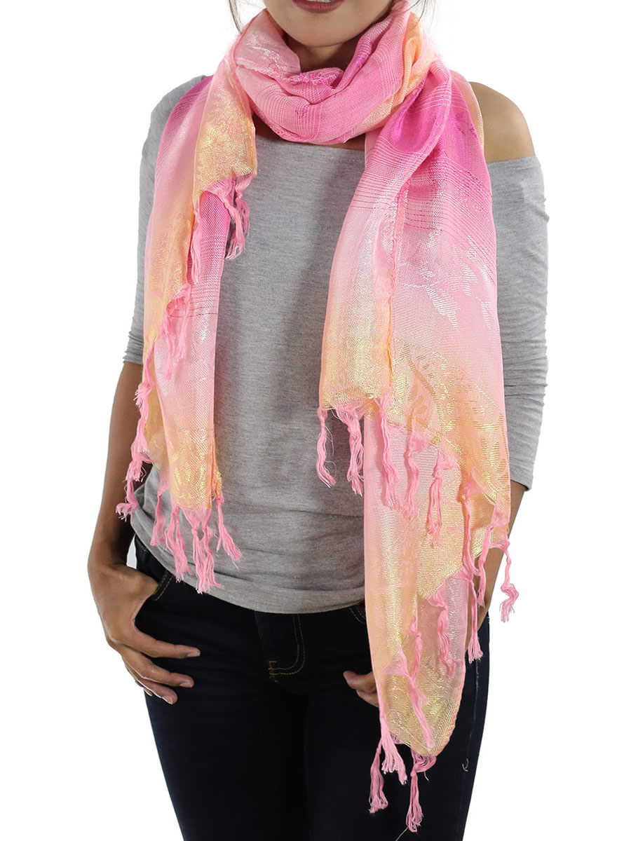 Pink Thai Silk Scarf