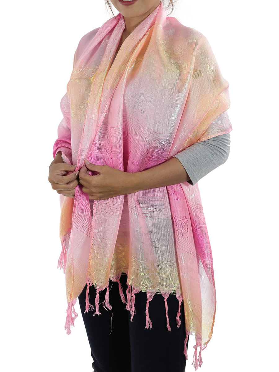 Pink Thai Silk Scarf