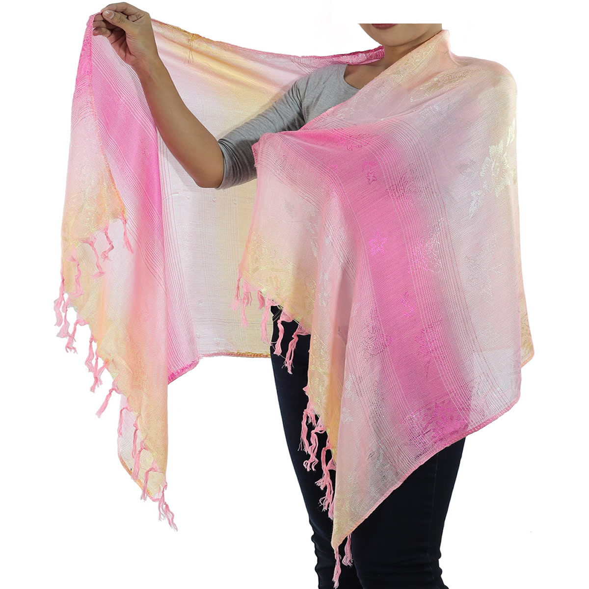 Pink Thai Silk Scarf