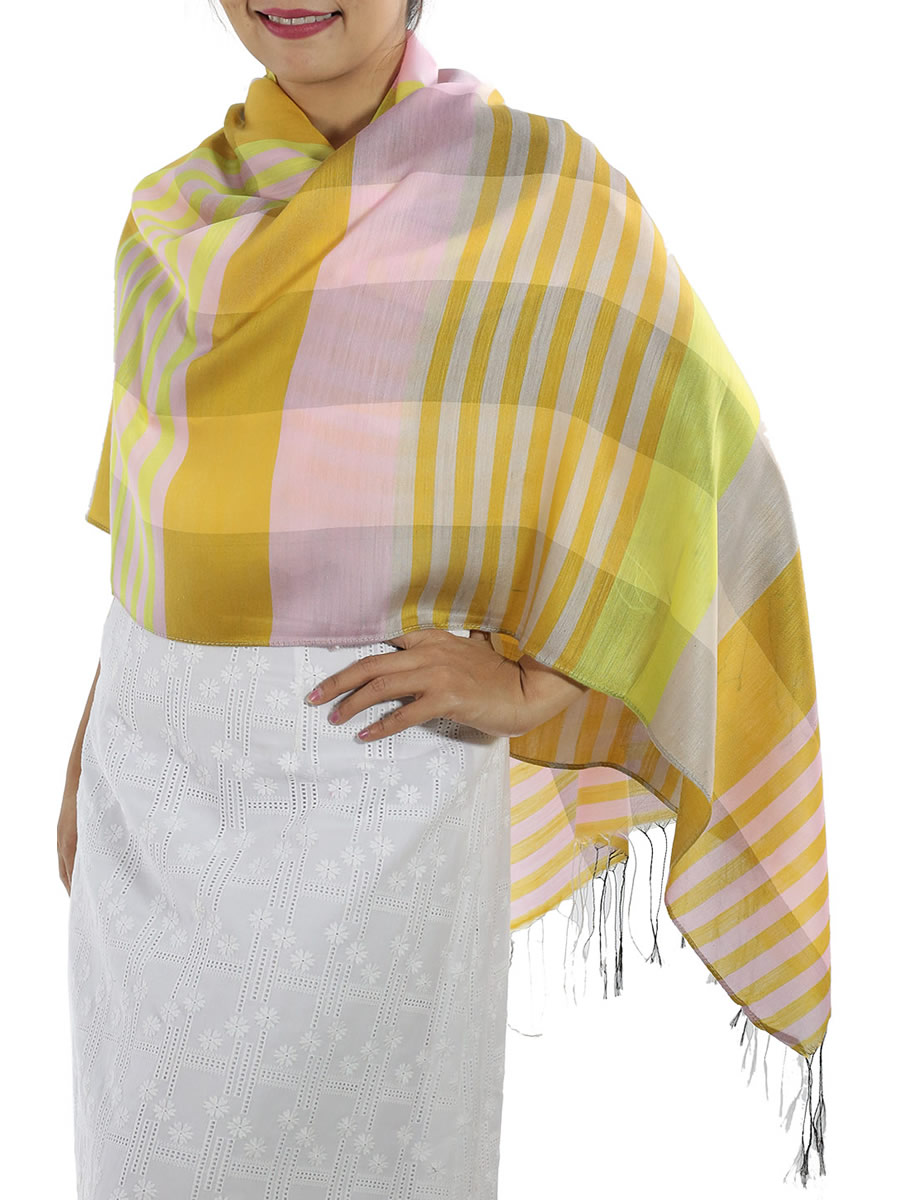 Yellow Plaid Scarves