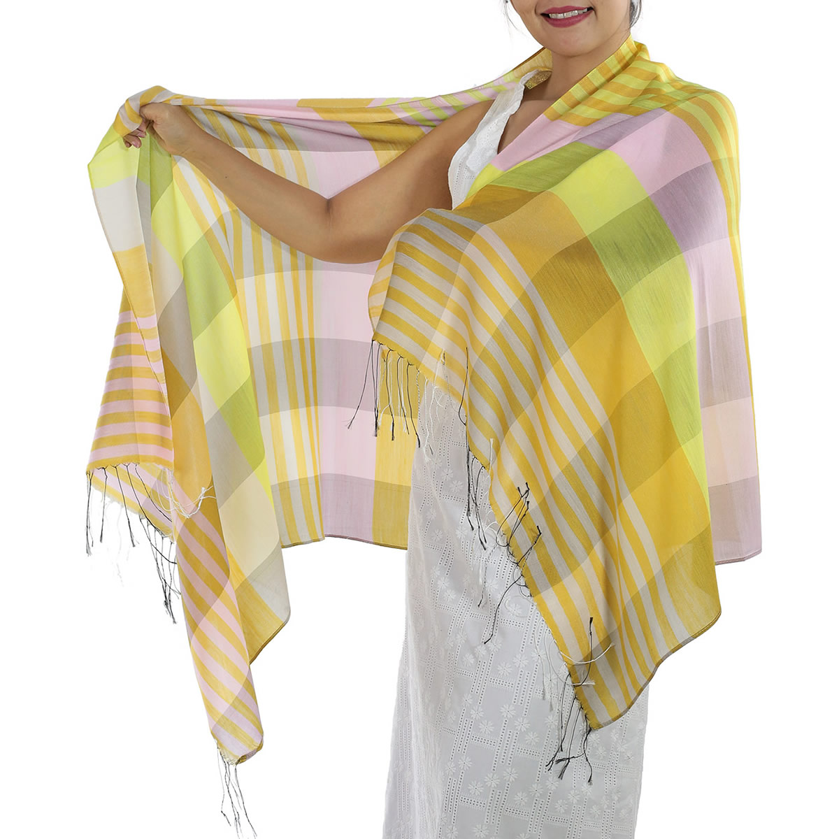 Yellow Plaid Scarves