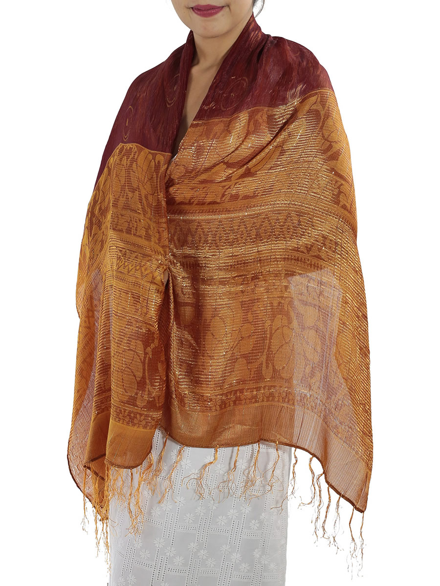 Burgundy Silk Scarf