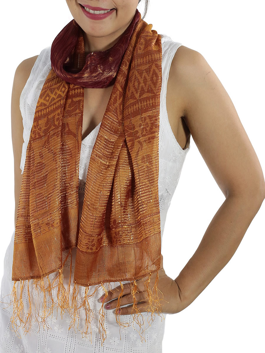 Burgundy Silk Scarf