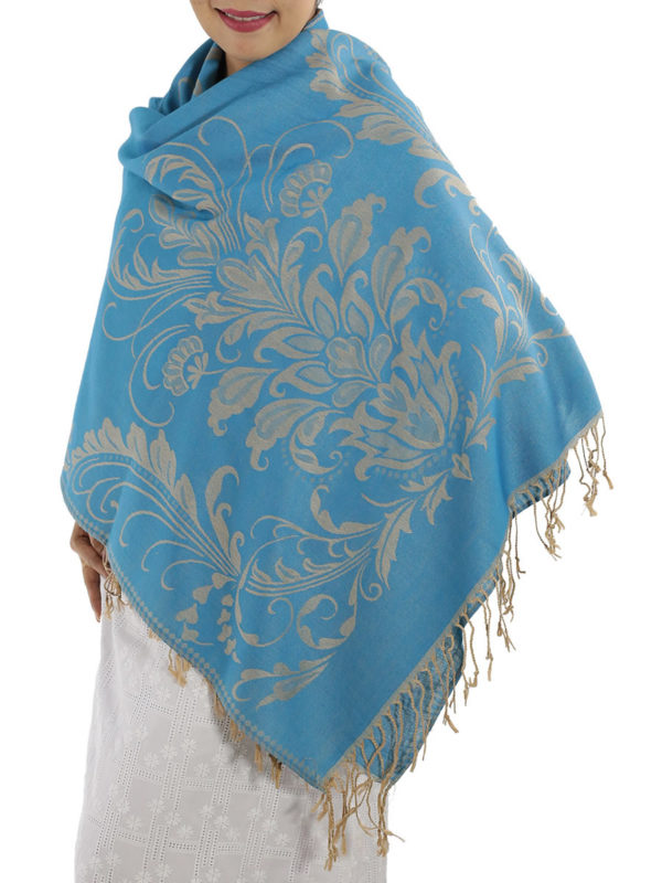 buy baby blue pashmina scarves
