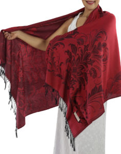 buy deep red pashmina scarf