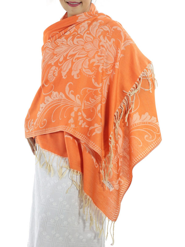 buy orange pashmina scarves