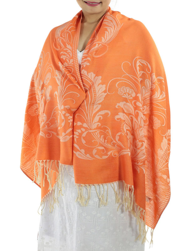 buy orange pashmina shawl