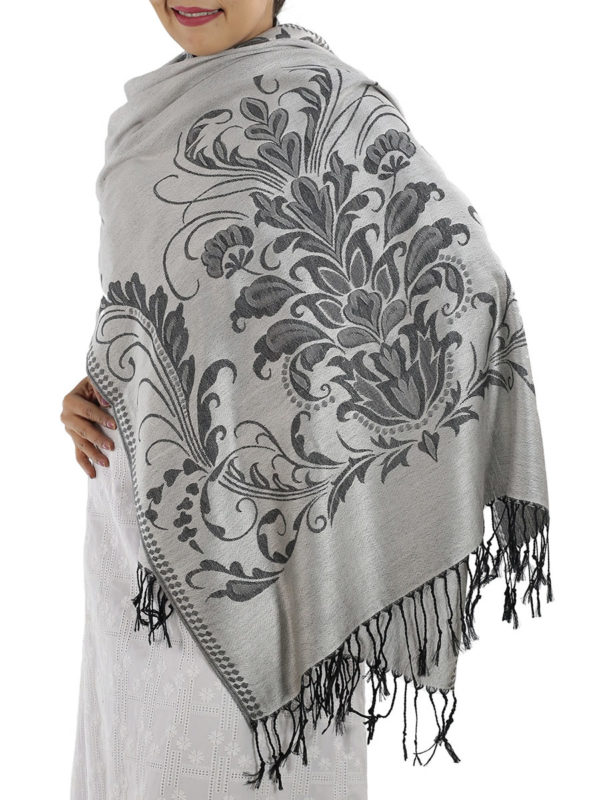 buy silver pashmina scarves
