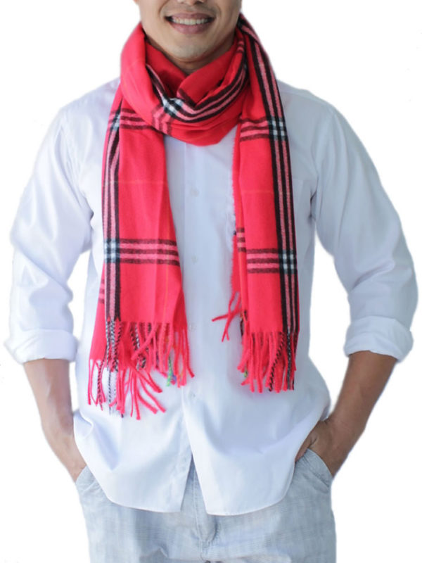 mens red scarf